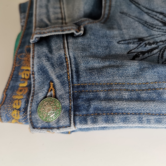 🎉3xHP🎉 Desigual Floral Jeans “Hibiscus” size 29 - Picture 6 of 16